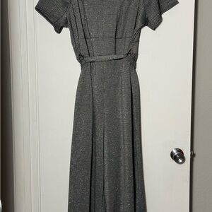 Lane Bryant Black & Silver Boot Cut Jumpsuit